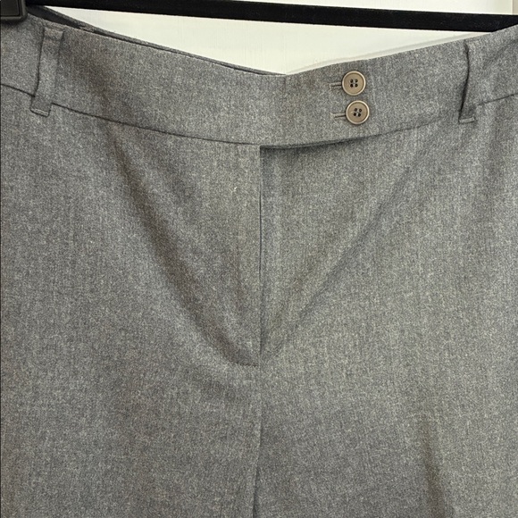 Talbots Wide Leg Wool Flannel Trousers Grey 14 - Picture 4 of 6
